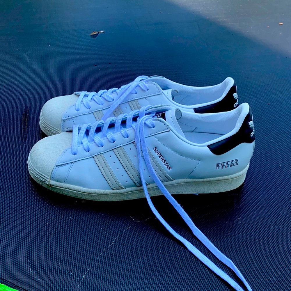 Creamy White Adidas Superstars - Size 11